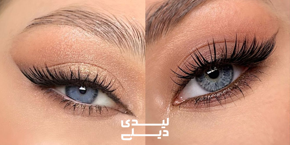 آرایش چشم ملایم چشم آبی 